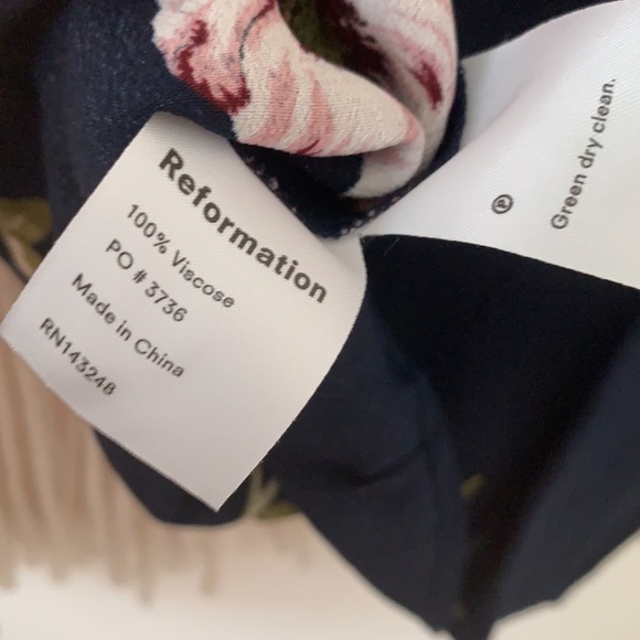 Reformation Navy Floral Slip Mini Dress - Picture 4 of 4